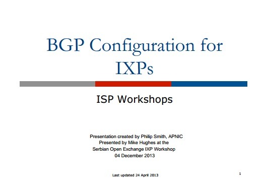 BGP Configuration for IXPs Thumbnail