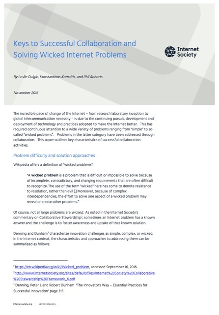 Keys to Successful Collaboration and Solving Wicked Internet Problems Thumbnail