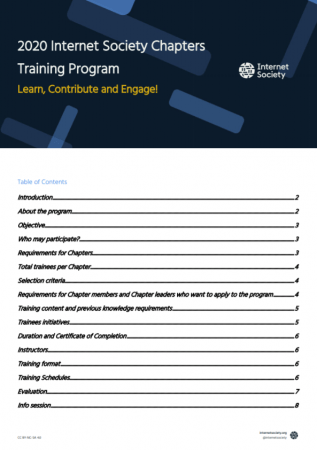 cover of chapter training program 2020 doc