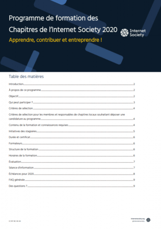 cover of chapter training program 2020 doc